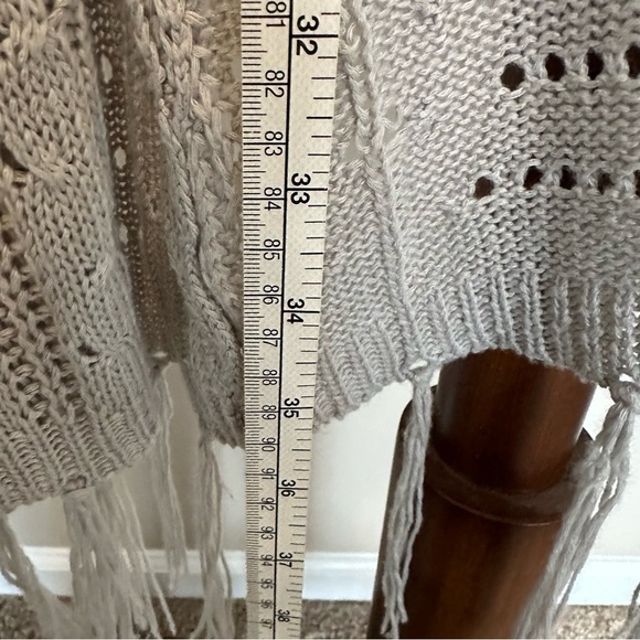 Gray Open-Front Sweater Cardigan Gray Lightweight Sweater or Cover Up Large - Picture 3 of 4